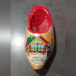 Vintage Decorative Wooden Shoe Dutch Holland Lucas Bols 1575